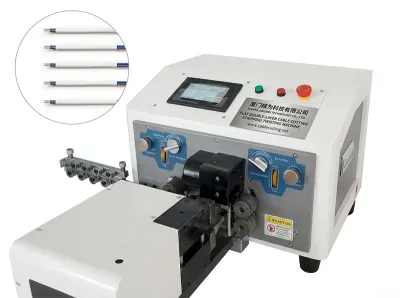 フラット二層ケーブル切断・ストリッピング・撚り加工機 WPM-320 - ワイヤーカット＆ストリップマシン