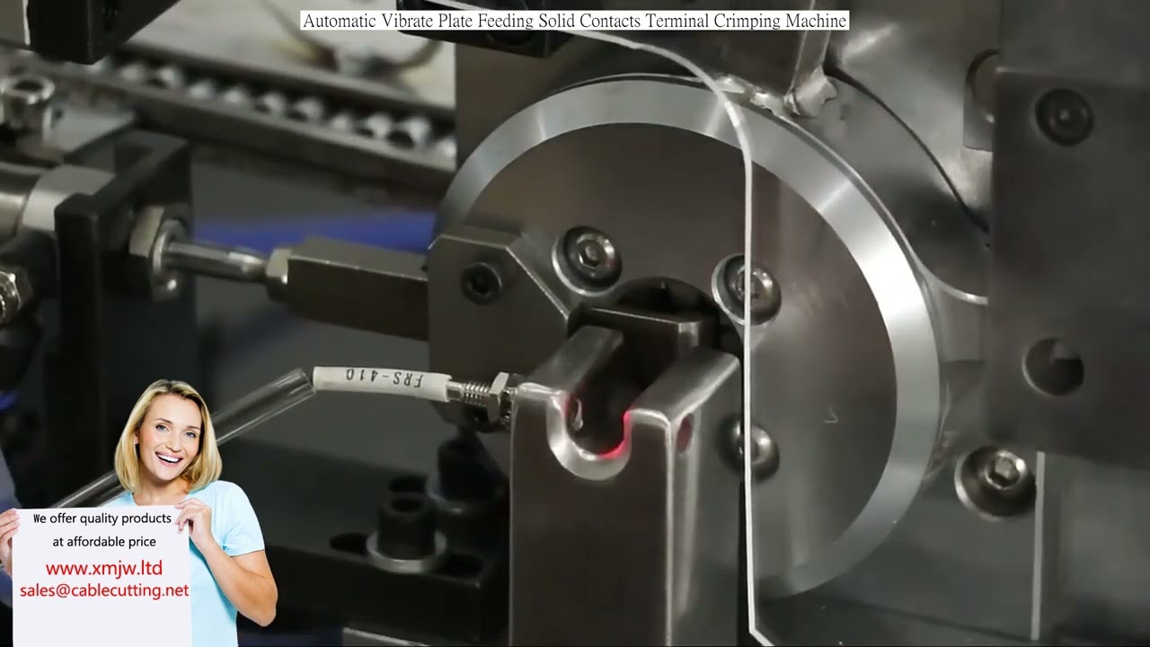 自動振動プレート供給式 固形コンタクト端子圧着機